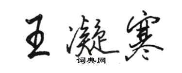 骆恒光王凝寒行书个性签名怎么写