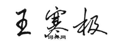 骆恒光王寒极行书个性签名怎么写
