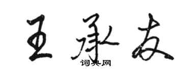 骆恒光王承友行书个性签名怎么写