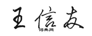 骆恒光王信友行书个性签名怎么写