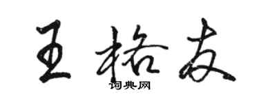 骆恒光王格友行书个性签名怎么写