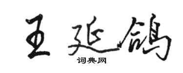 骆恒光王延鸽行书个性签名怎么写