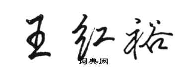骆恒光王红裕行书个性签名怎么写