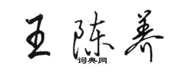 骆恒光王陈养行书个性签名怎么写