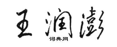 骆恒光王润澎行书个性签名怎么写