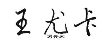 骆恒光王尤卡行书个性签名怎么写