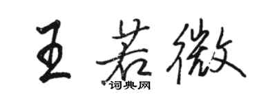骆恒光王若微行书个性签名怎么写
