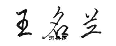 骆恒光王名兰行书个性签名怎么写