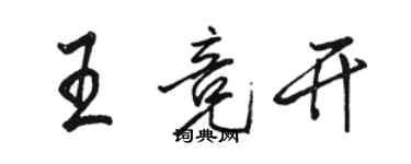 骆恒光王竞开行书个性签名怎么写