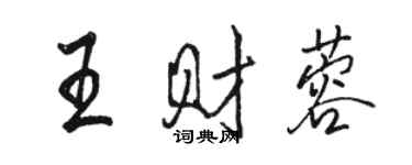 骆恒光王财蓉行书个性签名怎么写