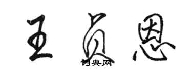 骆恒光王贞恩行书个性签名怎么写