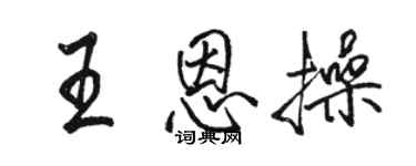 骆恒光王恩操行书个性签名怎么写