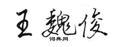 骆恒光王魏俊行书个性签名怎么写