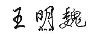 骆恒光王明魏行书个性签名怎么写