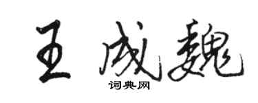 骆恒光王成魏行书个性签名怎么写