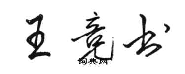 骆恒光王竞书行书个性签名怎么写