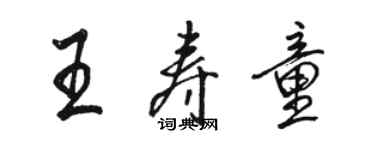 骆恒光王寿童行书个性签名怎么写
