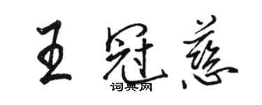 骆恒光王冠慈行书个性签名怎么写