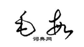 梁锦英毛敏草书个性签名怎么写