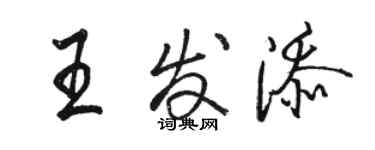 骆恒光王发添行书个性签名怎么写