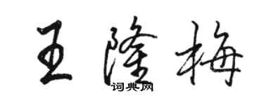 骆恒光王隆梅行书个性签名怎么写
