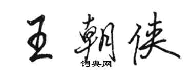 骆恒光王朝侠行书个性签名怎么写