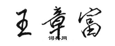 骆恒光王章富行书个性签名怎么写