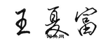骆恒光王夏富行书个性签名怎么写