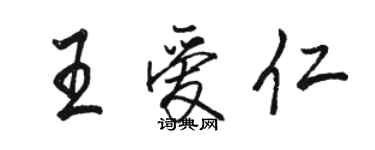 骆恒光王爱仁行书个性签名怎么写