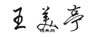 骆恒光王美亭行书个性签名怎么写