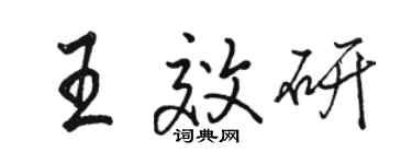骆恒光王效研行书个性签名怎么写