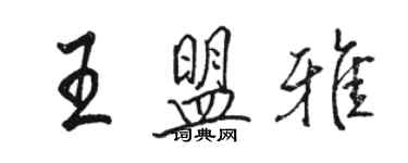骆恒光王盟雅行书个性签名怎么写