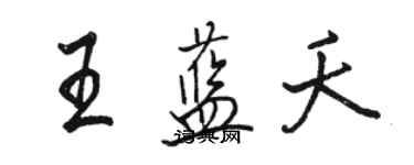 骆恒光王蓝夭行书个性签名怎么写