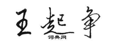 骆恒光王起争行书个性签名怎么写