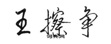 骆恒光王擦争行书个性签名怎么写