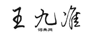 骆恒光王九准行书个性签名怎么写