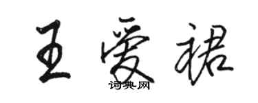 骆恒光王爱裙行书个性签名怎么写