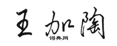 骆恒光王加陶行书个性签名怎么写