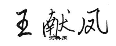 骆恒光王献凤行书个性签名怎么写