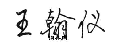 骆恒光王翰仪行书个性签名怎么写