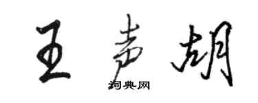 骆恒光王声胡行书个性签名怎么写