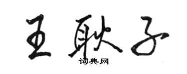 骆恒光王耿子行书个性签名怎么写