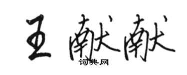 骆恒光王献献行书个性签名怎么写