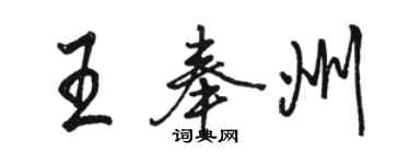 骆恒光王奉州行书个性签名怎么写