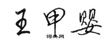 骆恒光王甲婴行书个性签名怎么写
