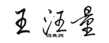 骆恒光王汪量行书个性签名怎么写