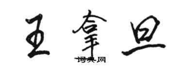骆恒光王拿旦行书个性签名怎么写