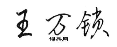 骆恒光王万锁行书个性签名怎么写