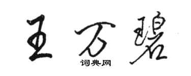 骆恒光王万碧行书个性签名怎么写