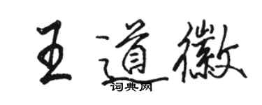 骆恒光王道徽行书个性签名怎么写